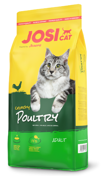 Корм Йозера Поултри для кошек с мясом домашней птицы JosiCat Crunchy Poultry (Adult 28/9), 18 кг.