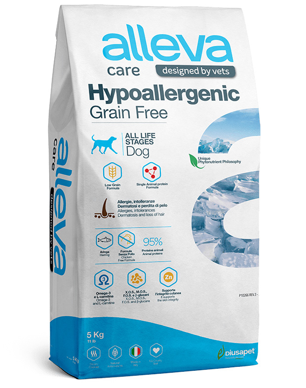 Сухой диетический беззерновой корм Alleva Care Dog Adult Hypoallergenic GRAIN FREE для собак с пищевой непереносимостью (Океаническая рыба)