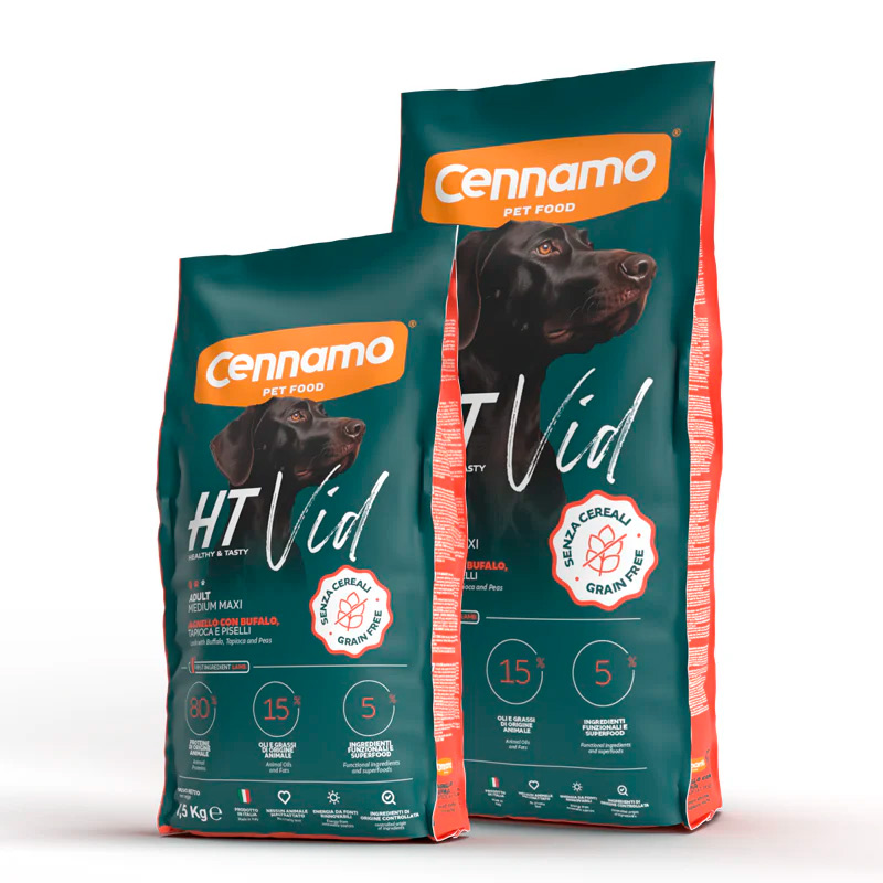 Корм беззерновой Cennamo HT VID Adult Medium / Maxi  AGNELLO con BUFALO для взрослых собак средних и крупных пород (ягненок и буйвол)
