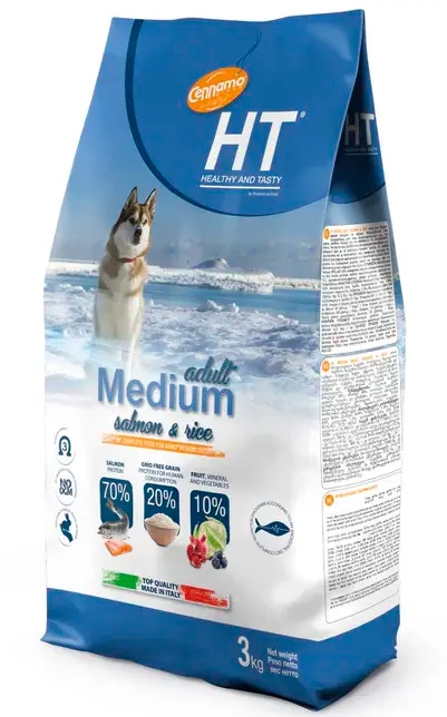 Корм Cennamo HT Adult MEDIUM SALMON / RICE для взрослых собак средних пород (лосось и рис)