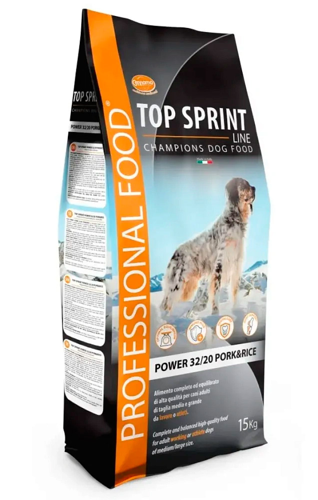 Корм Cennamo Top Sprint Power Adult Dog PORK & RICE (32/20) для взрослых собак с экстремальной физической активностью (свинина и рис)