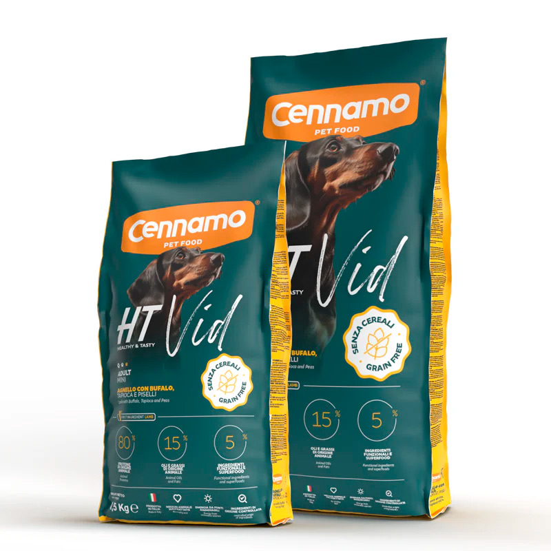 Корм беззерновой Cennamo HT VID Adult Mini AGNELLO con BUFALO для взрослых собак мини пород (ягненок и буйвол)