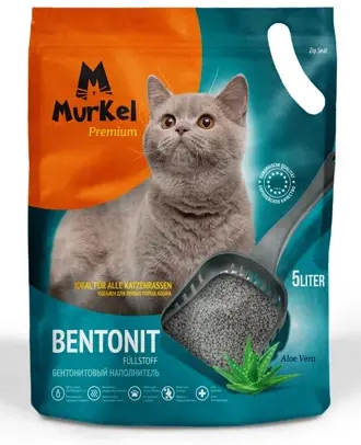 Бентонитовый комкующийся наполнитель Murkel Aloe vera с ароматом алоэ вера