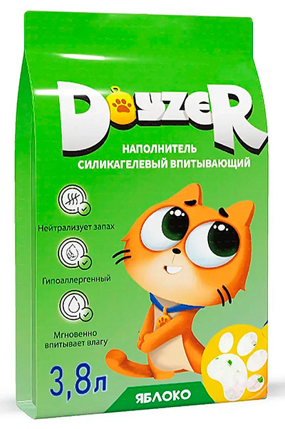 Силикагелевый впитывающий наполнитель Doyzer Apple с ароматом яблока