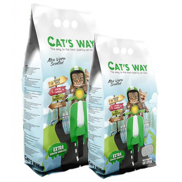 Бентонитовый комкующийся наполнитель Cat's Way Aloe Vera с ароматом алоэ вера