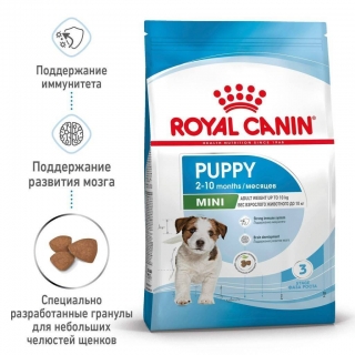 Корм для щенков Royal Canin Mini Puppy (для щенков мелких пород от 2 до 10 месяцев)