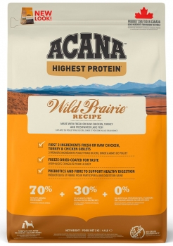 Корм беззерновой Acana Dog Wild Prairie Higest Protein для собак всех пород и возрастов с курицей (Акана Вайлд Прерия)