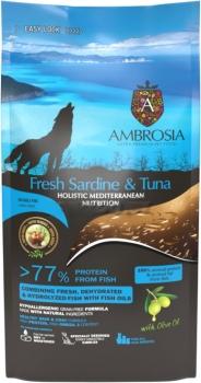 Монопротеиновый корм Ambrosia Adult All Breeds для взрослых собак - Свежие сардина и тунец