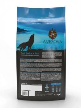 Монопротеиновый корм Ambrosia Adult All Breeds для взрослых собак - Свежие сардина и тунец — изображение 2