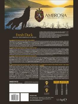Монопротеиновый корм Ambrosia Adult All Breeds для взрослых собак с чувствительным пищеварением - Свежая утка — изображение 2