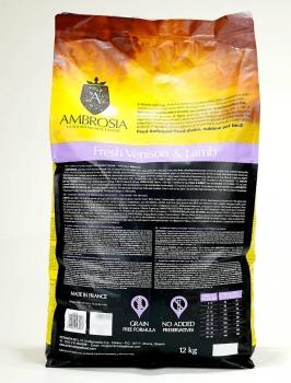 Корм холистик Ambrosia Adult All Breeds беззерновой для собак всех пород - Свежие оленина и ягненок — изображение 3