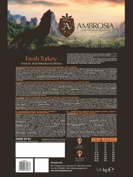 Монопротеиновый корм Ambrosia Mediterranean Sterilised / Senior для собак с ожирением, стерилизованных и пожилых - Свежая индейка — изображение 2