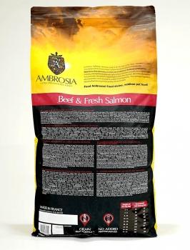 Корм холистик Ambrosia Adult All Breeds беззерновой для собак всех пород - Свежие говядина и лосось — изображение 3