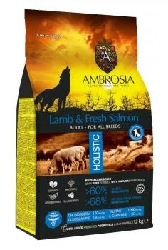 Корм холистик Ambrosia Adult All Breeds беззерновой для собак всех пород - Свежие ягненок и лосось — изображение 2