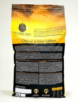 Корм холистик Ambrosia Adult All Breeds беззерновой для собак всех пород - Свежие курица и лосось — изображение 3
