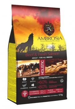 Корм холистик Ambrosia Adult All Breeds беззерновой для собак всех пород - Свежие говядина и лосось — изображение 2