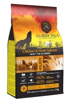 Корм холистик Ambrosia Adult All Breeds беззерновой для собак всех пород - Свежие курица и лосось — изображение 2