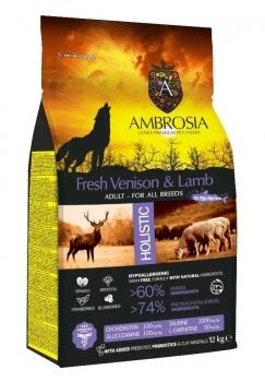 Корм холистик Ambrosia Adult All Breeds беззерновой для собак всех пород - Свежие оленина и ягненок — изображение 2