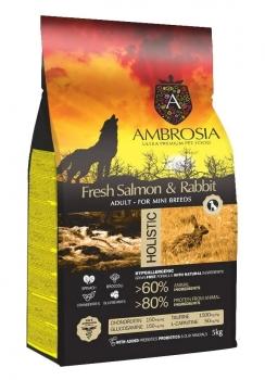 Корм холистик Ambrosia Adult Mini Breeds беззерновой для собак мелких пород - Свежие лосось и кролик — изображение 2