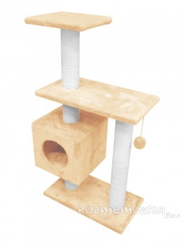 Игровой комплекс Буран для кошек Cat House (мех, хлопок), 106 см Image 1