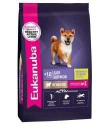 Сухой корм Eukanuba Puppy Small & Medium Breed  Lamb для щенков мелких и средних пород до 12 месяцев (Ягненок) Image 0