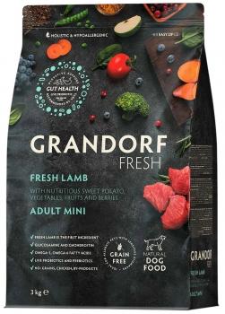 Беззерновой гипоаллергенный корм GRANDORF DOG Fresh Lamb & Sweet Potato Adult MINI BREEDS для собак мелких пород (ягненок и батат)