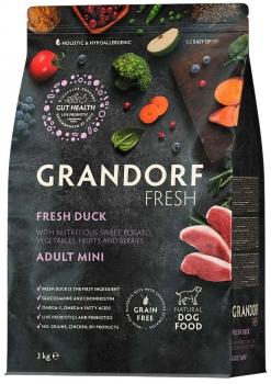 Беззерновой гипоаллергенный корм GRANDORF DOG Fresh Duck & Sweet Potato Adult MINI BREEDS для собак мелких пород (утка и батат)