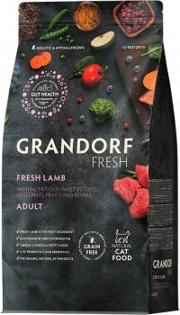 Беззерновой гипоаллергенный корм GRANDORF CAT Fresh Lamb & Sweet Potato ADULT для взрослых кошек (ягненок и батат)