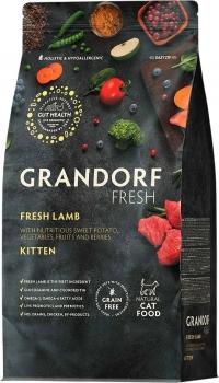 Беззерновой гипоаллергенный корм GRANDORF CAT Fresh Lamb & Sweet Potato KITTEN для котят от 3 недель, беременных и кормящих кошек (ягненок и батат)