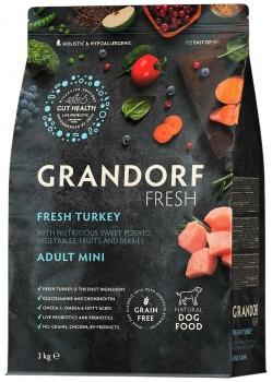 Беззерновой гипоаллергенный корм GRANDORF DOG Fresh Turkey & Sweet Potato Adult MINI BREEDS для собак мелких пород (индейка и батат)