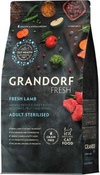 Беззерновой гипоаллергенный корм GRANDORF CAT Fresh Lamb & Sweet Potato Adult STERILISED для взрослых стерилизованных кошек (ягненок и батат)