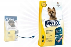 Сухой корм для собак мелких пород, склонных к набору веса Happy Dog Mini Light Low Fat 24/7 (птица, лосось, рыба, ягненок) Image 1