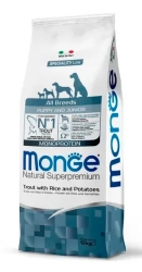 Корм Монж для щенков всех пород Monge Dog Speciality All Breeds Puppy & Junior (форель, рис и картофель) Image 1