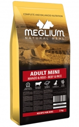 Сухой корм Меглиум Мини Сенсибл с говядиной (Meglium Mini Sensible Beef & Rice 25/13) для взрослых собак мелких пород с чувствительным пищеварением Image 0