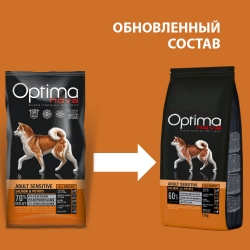 Сухой беззерновой корм для взрослых собак с чувствительным пищеварением Оптиманова Эдалт Сенситив Adult Sensitive Salmon & Potato (лосось и картофель) Image 0