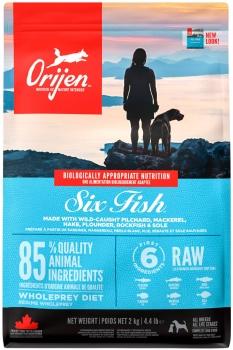 Корм беззерновой Orijen Dog Six Fish гипоаллергенный для взрослых собак и щенков (Ориджен 6 рыб)