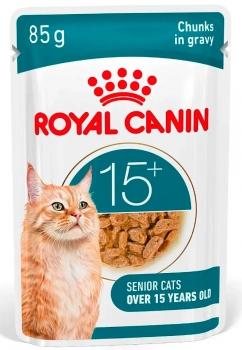 Влажный корм для стареющих кошек старше 15 лет в соусе (Royal Canin Ageing +15 in GRAVY), 12*85 гр
