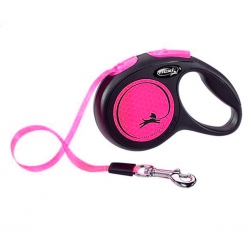 Поводок рулетка Флекси Нью Неон M, ременная 5 м, для собак весом до 25 кг Image 1