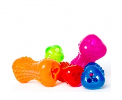 Rogz  игрушка для собак кость резин с массаж насечками Yumz д/лакомств голубая 15 см Image 1