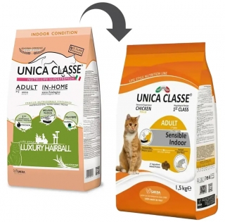 Сухой корм Unica Classe Adult Sensible Indoor для взрослых домашних кошек (Курица) — изображение 2