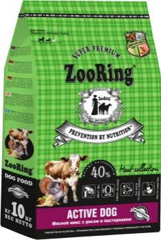 Корм ZooRing Active Dog Мясной Микс для собак средних и крупных пород (Мясной Микс с рисом и пастернаком)