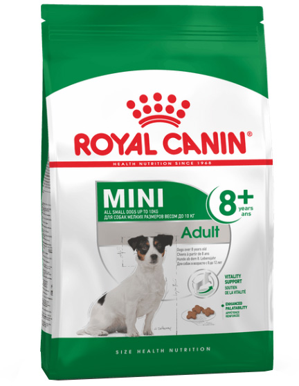 Корм для собак Royal Canin Mini Adult 8+ (для собак мелких пород старше 8 лет)